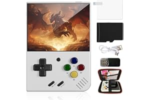WESICH Miyoo Mini Plus Retro Game Console,3.5 Inch IPS Classic System Retro Video Games Consoles,with 64G TF Card and Wireless Networt Handheld Console Casual Game Console(White)