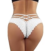 Milumia Women Sexy Floral Lace Underwear Criss Cross Seamless Bikini Panty Brief