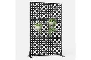 72" H x 47" w Metal Privacy Screen Outdoor, Freestanding Decorative Screens, Outdoor Privacy Screen & Panels for Patio Lawn G