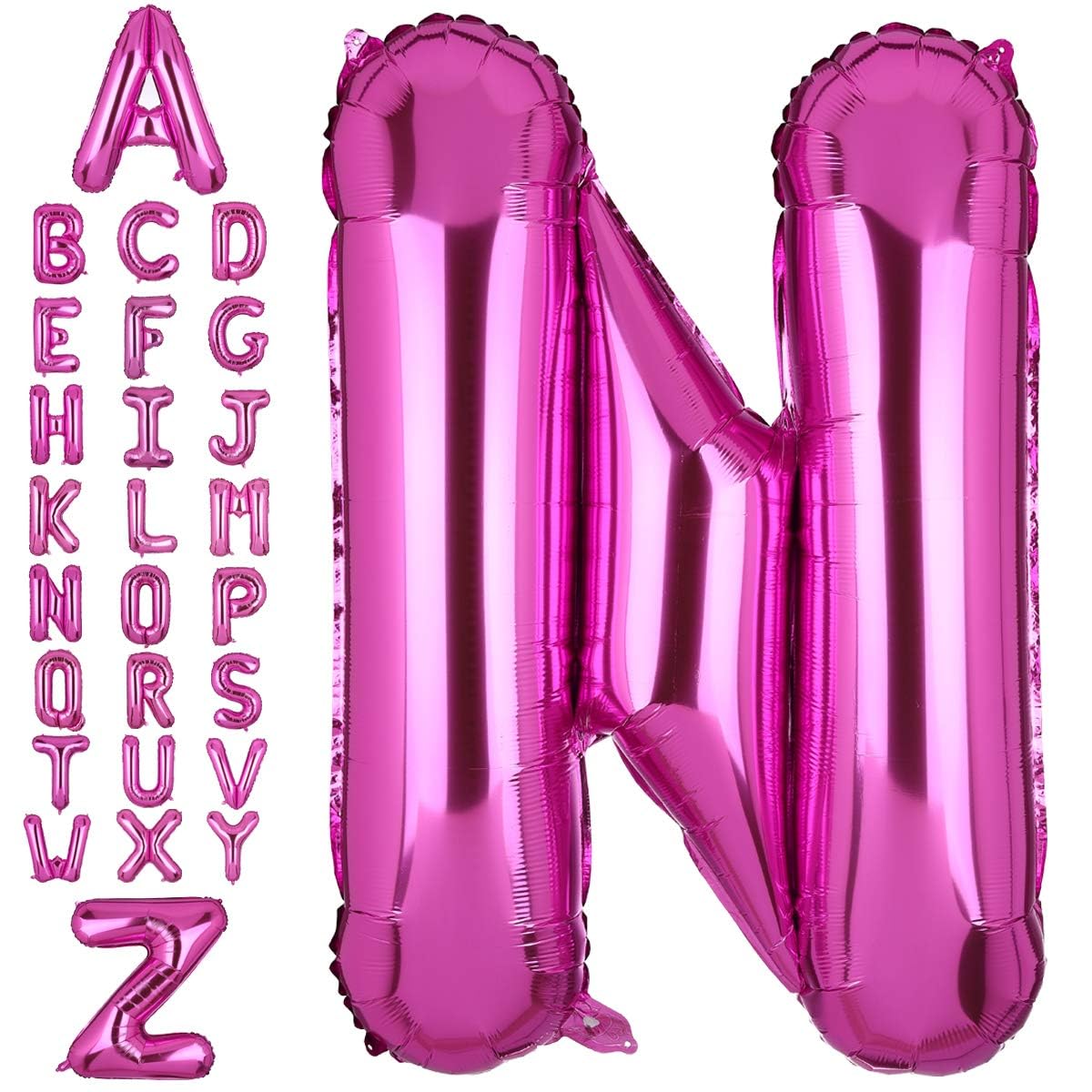 40 Inch Giant Pink Letter N Foil Helium Balloons Big Single Mylar Balloon Birthday Party Decoration Supply Baby Shower (Pink N)