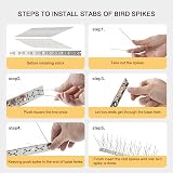 OFFO Bird Spikes with Stainless Steel Base 1.3m Coverage Pigeon Deterrent view 5