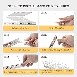 OFFO Bird Spikes with Stainless Steel Base, Durable