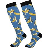 Qinllo Compression Socks for Women Men Nurses Athletic Running Support Long Socks for Workout Hiking Running Long Flight