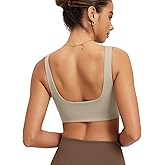 ODODOS Square Neck Sports Bra for Women Wirefree Non Padded Yoga Tank Workout Crop Tops