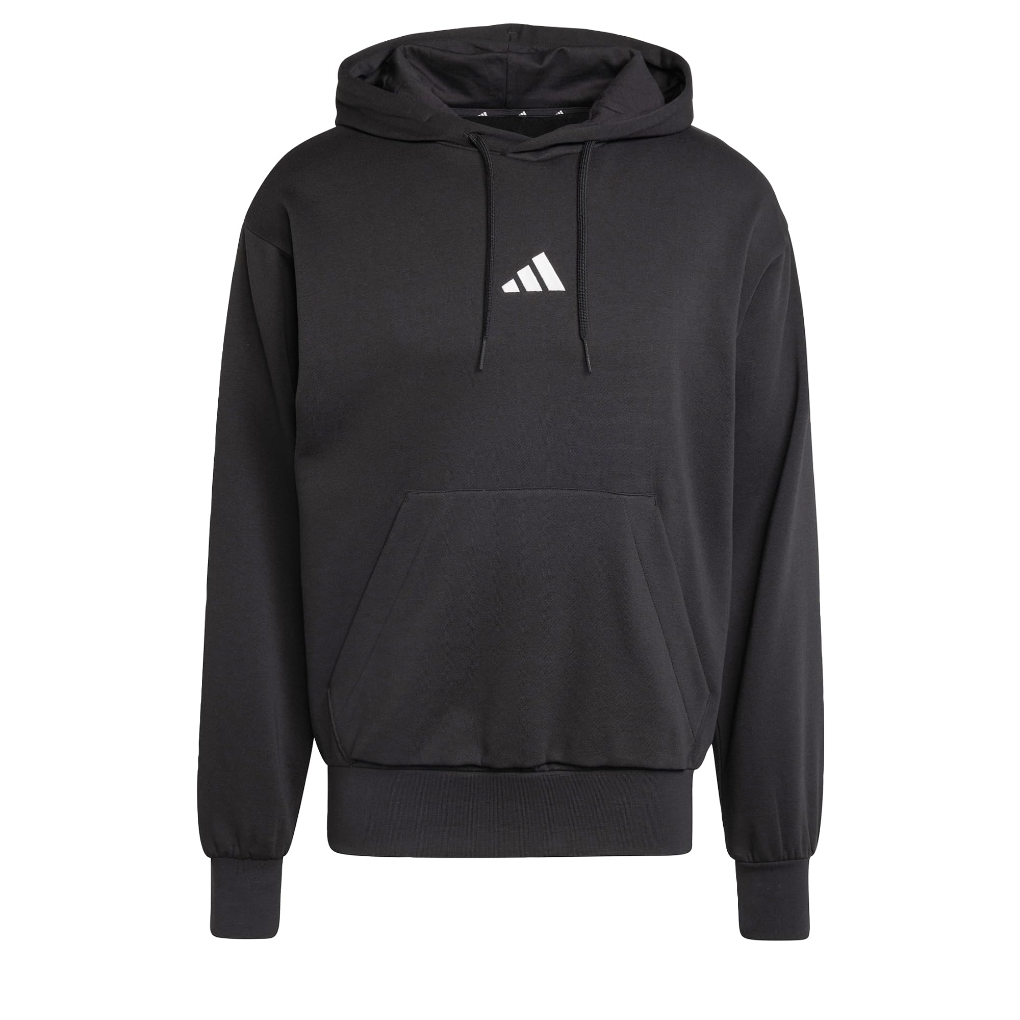 adidas Herren Essentials FEELCOZY Fleece Hoodie, Black/White, L