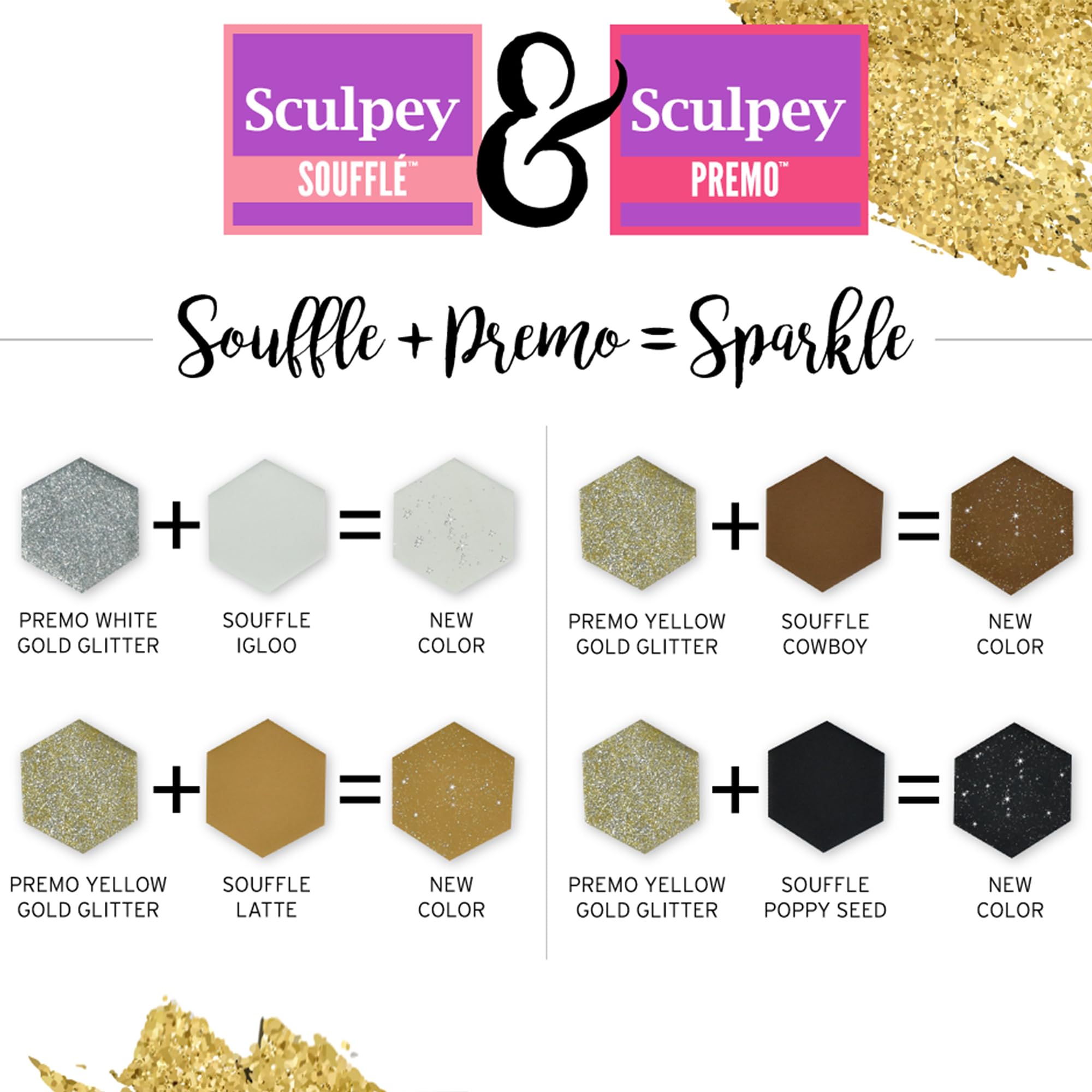 Sculpey: Multipack - Premo + Souffle - 24 Unique Color-Glitter Bars, Sampler Pack, Non-Toxic, Sculpt-Model Projects, Adult Arts-Crafts Supplies