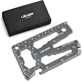 Lever Gear Toolcard Pro 40-in-1 Credit Card Multitool, TSA Compliant | Slim stainless steel wallet tool card with bottle opener. EDC multitool. Gifts for men, everyday carry, DIY &amp; travel.