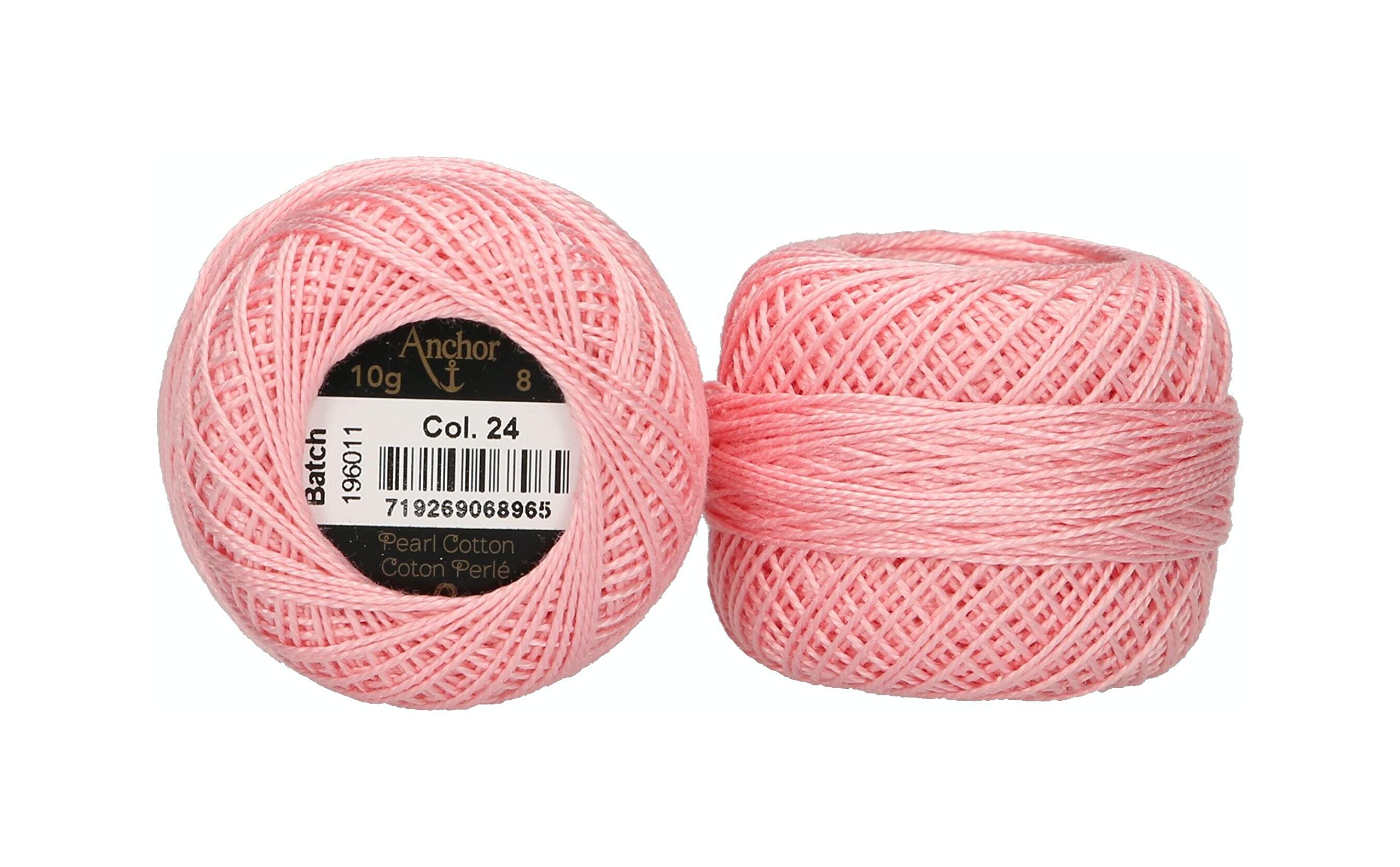 Anchor Embroidery Thread, 100% Cotton, Rose, Stärke 8, 82m