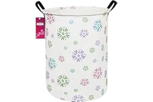 INGHUA Laundry Hamper Large Canvas Fabric Lightweight Storage Basket/Toy Organizer/Dirty Clothes Collapsible Waterproof for College Dorms, Boys and Girls Bedroom,Bathroom(Colorful fireworks)