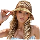 Floppy Big Beach Straw Hats for Women Foldable Summer Wide Brim Packable Sun Hat Womens Travel Straw Fedora Hat