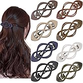 8 PCS Vintage French Barrette Hair Clips for Thick Hair, Small Matte Glossy Stylish Classic Barrettes Retro Elegant Hair Accessories for Women Girls