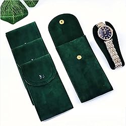 xianshengle Portable Velvet Watch Snap Pouch Travel