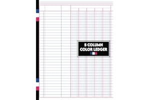 Account Book, 5 Column Ledger: Bookkeeping Record Book, Blank Five Columns Register to Record Income, Expenses, and Finances 