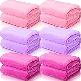 SmoothNovelty 6 Pcs Valentine's Fleece Throw Blanket for Girl Soft Flannel Throws for Galentine's Party Sleepover Slumber Favors Cozy Movie Night Blanket Set(Pink, Light Purple, Rose Red,40 x 60 Inch)