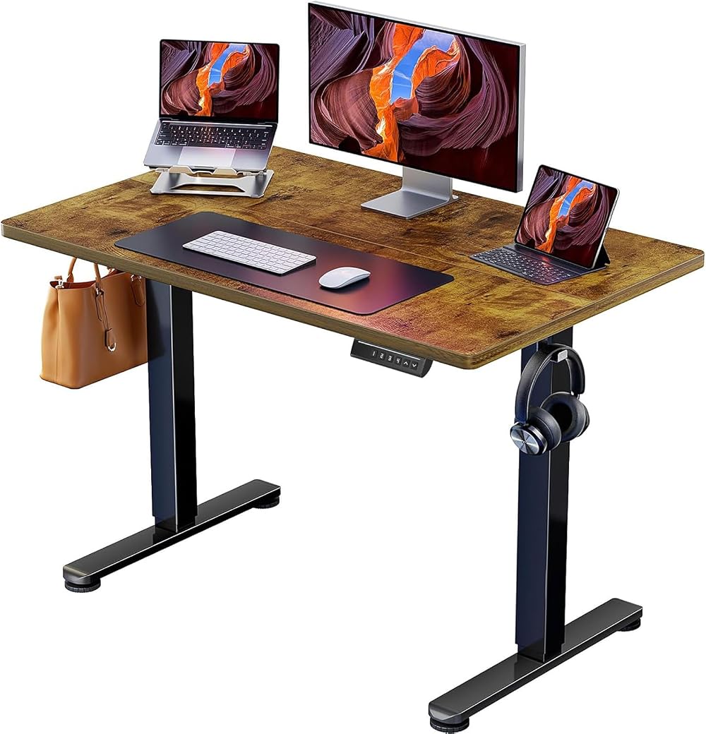 ErGear Electric Standing Desk 100x60cm 4 Memory Smart Panel, 72-118cm
