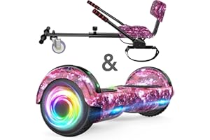 SISIGAD Scooter Seat Attachment, 6.5'' Self Balancing Scooters Go Kart with Bluetooth and LED Lights,Kids Boys Girls Adults