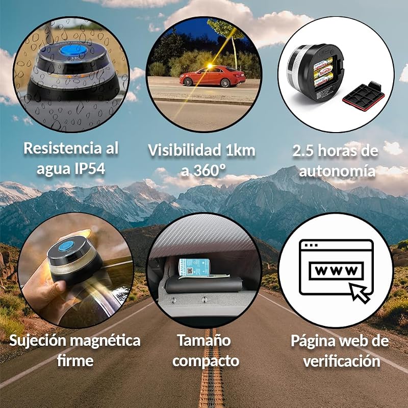 Farol de Geolocalização DGT V16 | Luz de emergência para carros aprovados e ligados DGT 3.0 | SIM e dados pagos até 12/2038 | 1 unidade — foto 5 de 6