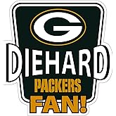 Siskiyou Sports NFL Green Bay Packers Die-Hard Fan Auto Decal, Team Colors, One Size
