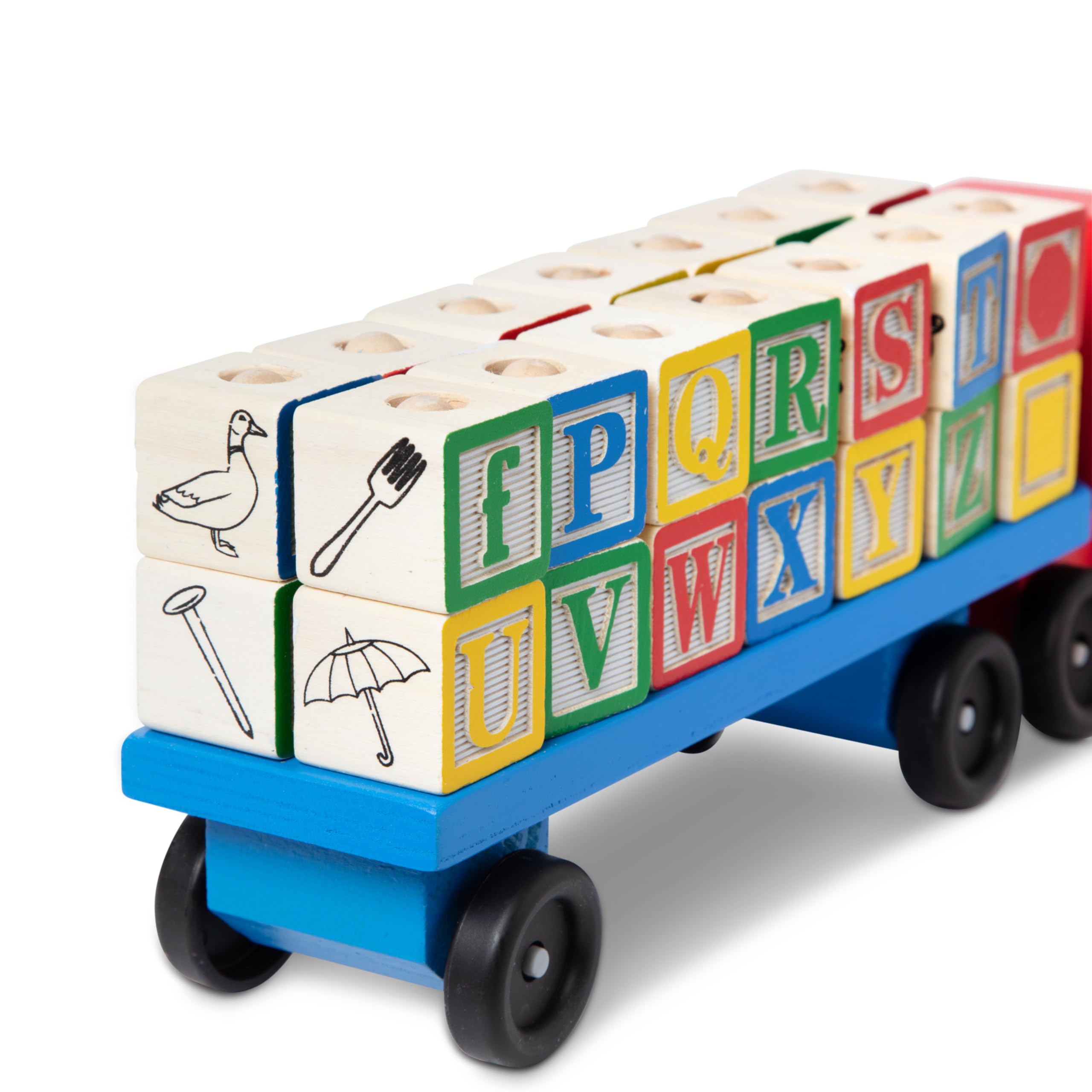 Melissa & Doug Alphabet Blocks Wooden Truck Educational Toy