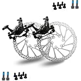 BUCKLOS Mountain Bike Disc Brake kit, MTB Mechanical Line Pulling Disc Brakes Caliper with Aluminum Alloy Levers /160mm Rotor,/is/PM Universal Adapter for Ebike/Folding Bike/Scooter/Fat Bike