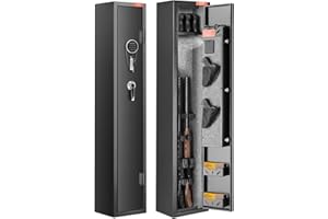 VEVOR 2 Rifles Gun Safe, Rifle Safe with Lock & Digital Keypad, Quick Access Gun Storage Cabinet with Removable Shelf, Pistol