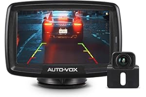 AUTO-VOX Wireless Backup Camera HD Monitor, Easy Install Stable Digital Signal No Delay Rear View Camera, Color Image Night V