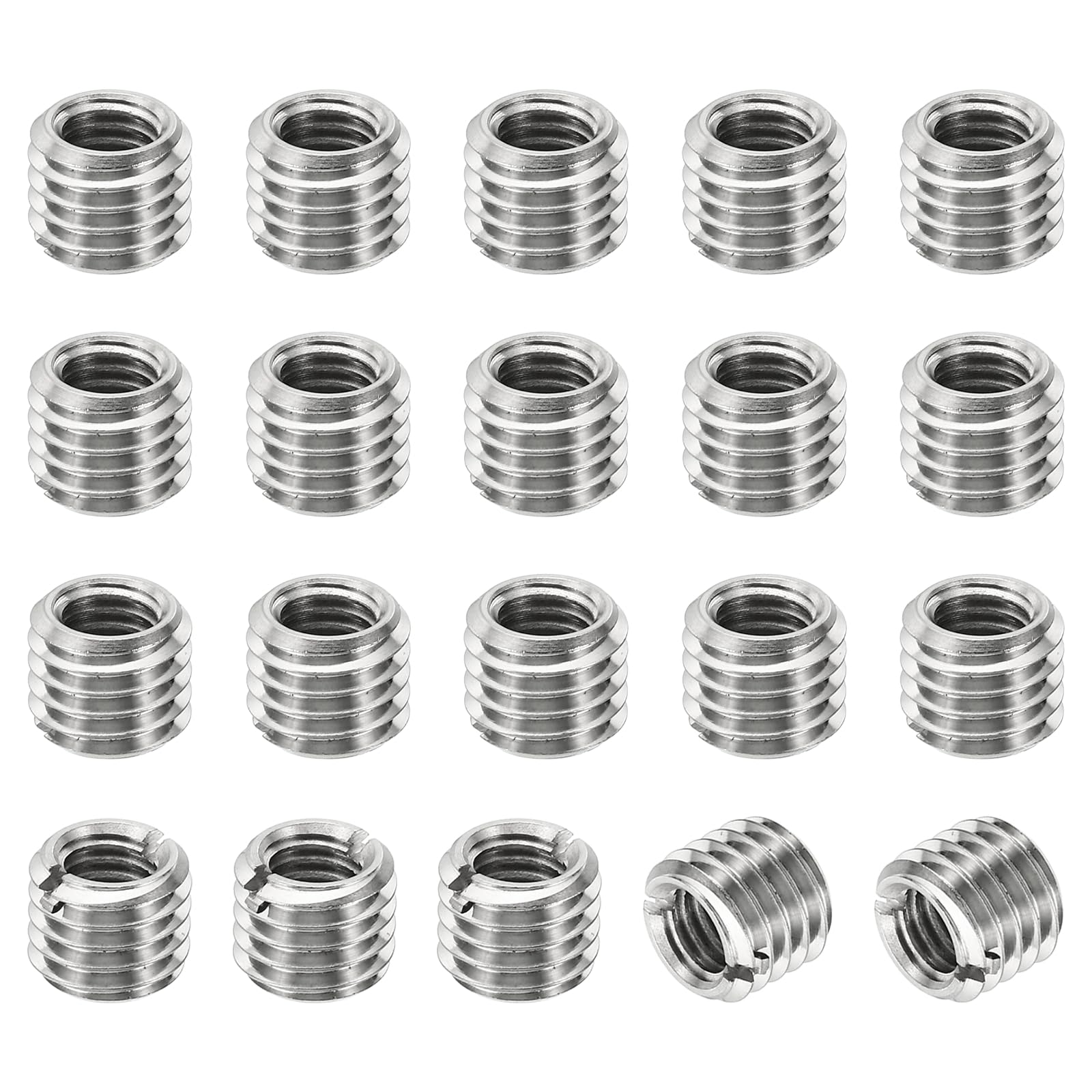 PATIKIL Thread Adapters Sleeve Reducing Nut, 20 Pcs M12x1.75 Male to M8x1.25 Female Repairing Insert Nut Screw Reducer Stainless Steel Fastener 10mm