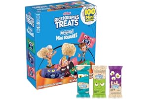 GENERIC Kellog sRice Krispiexs Treats, Crispy Marhsmallow Cereal Bars| Individually Wrapped Lunchs Snacks Grab N Go Kid Snacks | (100 Bars, Mini Squares)