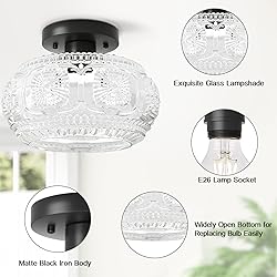 OYKYOHEI Semi Flush Mount Ceiling Light, Globe