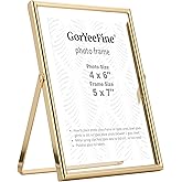 Gold 5x7" Floating Picture Frames Adjustable for (3.5x5" & 4x6") Photos Elegant Tabletop/Shelf Display Picture Frames,Classy Wedding Frame,Thanksgiving,Christmas Gift Frame for Home & Office Decor