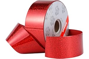 TIADYBOW 2inch x 100yards Shiny Waterproof Ribbon,Red Curling Ribbon for Gifts Package Wrapping,Bows, Crafting, Wedding.
