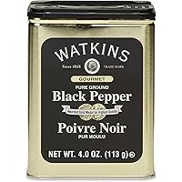 Watkins Gourmet Organic Spice Tin, Ground Black Pepper, 4 oz