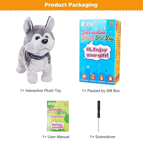 Marsjoy Husky Robot Toy Dog Electronic Dog Toy, Plush Stuffed - Main Image