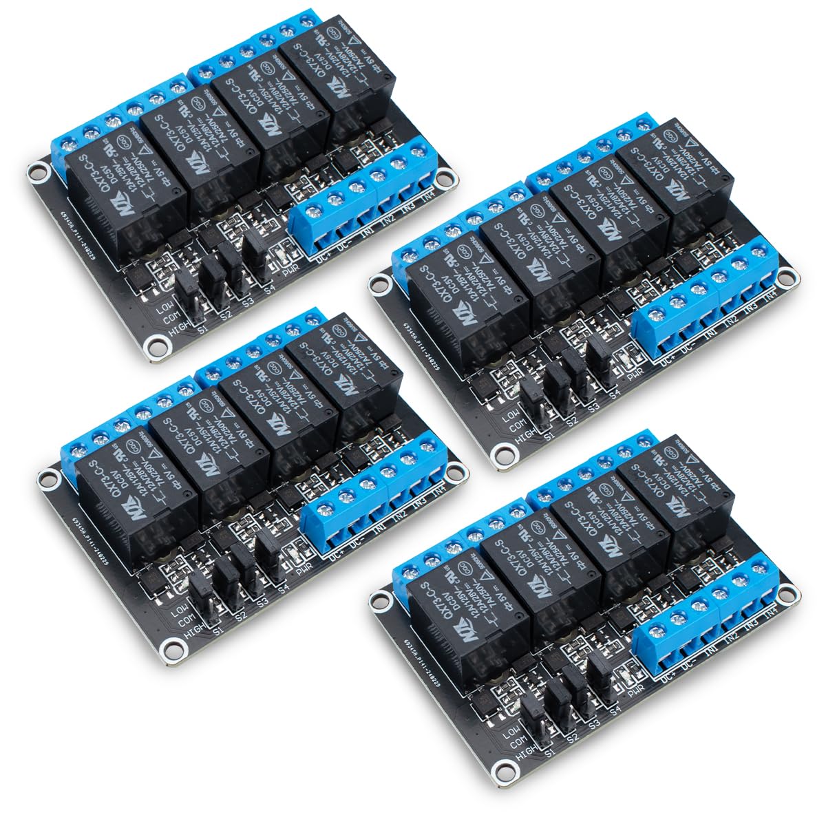 Innfeeltech 4pcs DC 5V Relay Module 4 Channel Relay with Optocoupler High or Low Level Trigger Expansion Board