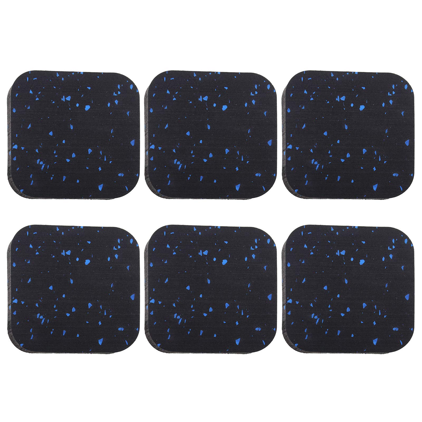 EMSea 6Pcs Treadmill Mats High Density Thickened Black Blue Dot Home Anti-Vibration Sound Insulation Floor Exercise Equipment Pads