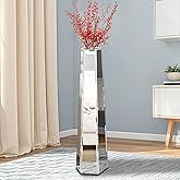 GA Home 30" Tall Mirrored Floor Vase, Silver Big Vases for Decor Living Room, Home Decorative Vases for Dried Flower