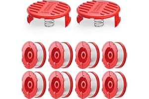 EVENTRONIC CMZST0653 Weedeater String Compatible with Craftsman Weed Wacker, 10Pack 0.065" 30Ft String Trimmer Replacement Spool Line, Auto Feed Weed Eater String Line for Craftsman String Trimmer(8Spool, 2Cap)