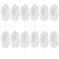 12PCS Glitter Christmas Leaf Picks - Sparkle Artificial Leaves For Tree, Wreath & Decor - View #4