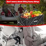 Rainberg Folding Trolley Cart with Table, 120KG Capacity, Black view 4