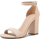 COASIS Women's Chunky Block Heels Open Toe Ankle Strap 3.5 Inch Heeled Sandals