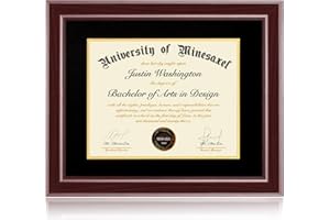 Minesaxel 16x20 Diploma Frames 13x17 with Black Mat, Fits Degree Certificate Document, 20 x 16 Cherry Red Frame with Tempered Glass Panel for Wall Mounting