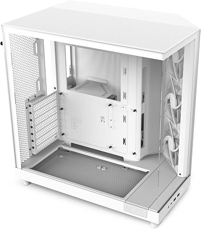 NZXT H6 Flow Compact Dual-Chamber Mid-Tower with Glass Panels White