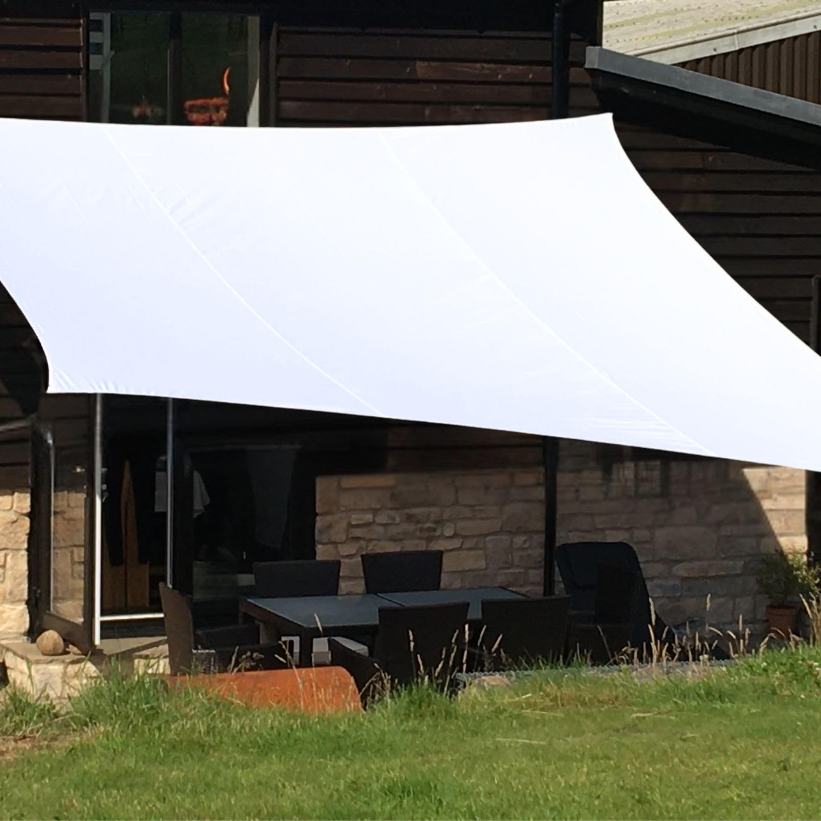 Clara Shade Sails - White Square 5m Sun Shade Sail, Conservatory Sail Shades, Pergola Canopy, Garden Sail Canopy Waterproof, Patio Gazebo, Tent, Outdoor Sun Sail Shade, Garden Awning — image 1