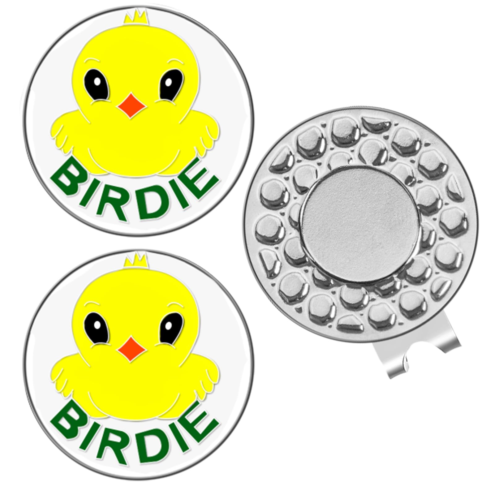 AMRTA Magnetic Golf Ball Marker Hat Clip 1pcs with 2pcs Ball Markers Golf Ball Markers Personalised for Putting Coin Golf Gifts Golfer (Birdie)