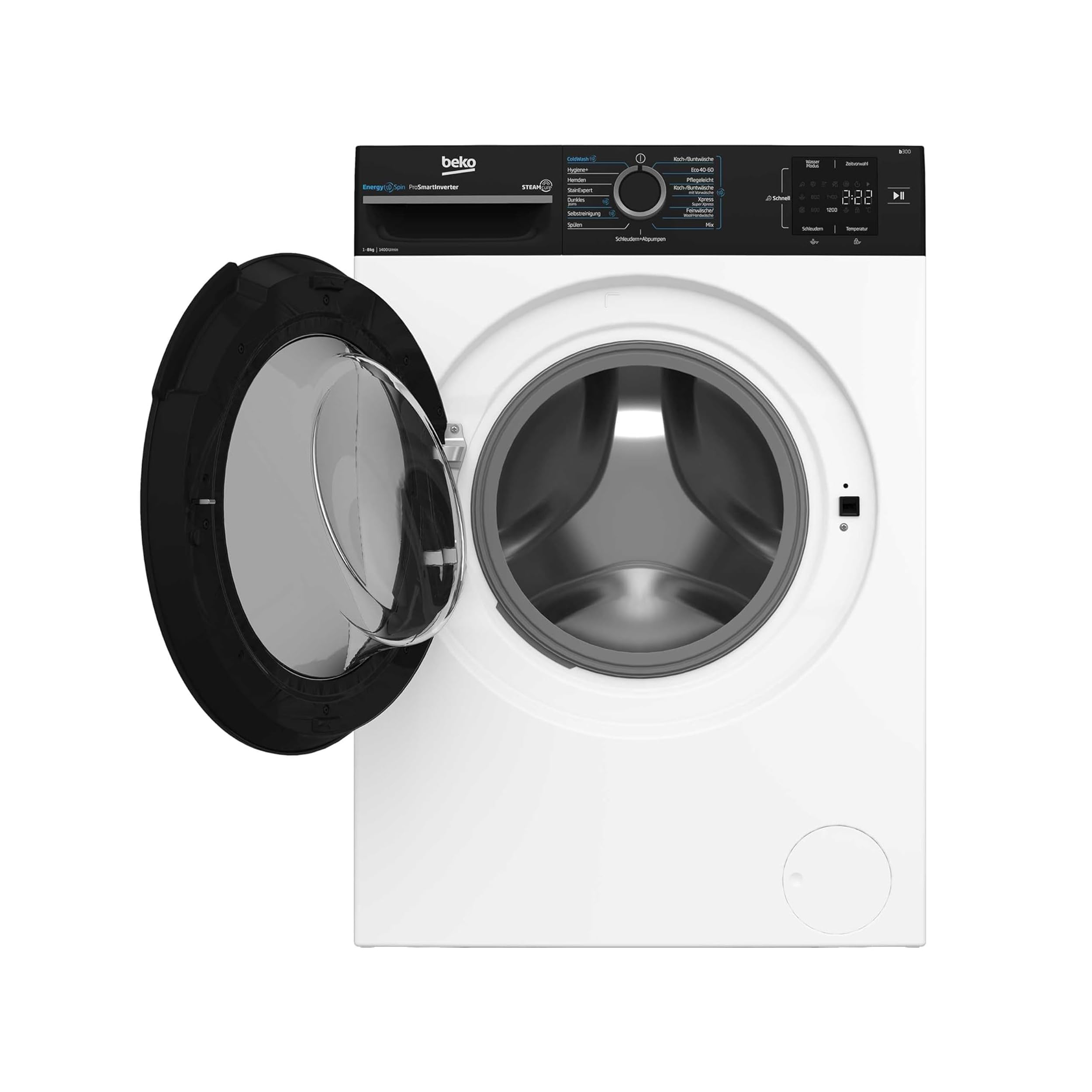Beko BM3WFU3841R Waschvollautomat, Waschmaschine, 8 kg, EnergySpin, Schleuderwahl 1400 U/min, SteamCure Dampffunktion, allergikergeeignet, AquaWave Schontrommel, Weiß 8