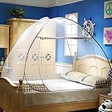 CdyBox Folding Mosquito Net Tent Canopy Curtains for Beds Home Bedroom Decor (1.2X2.0m, Coffee)