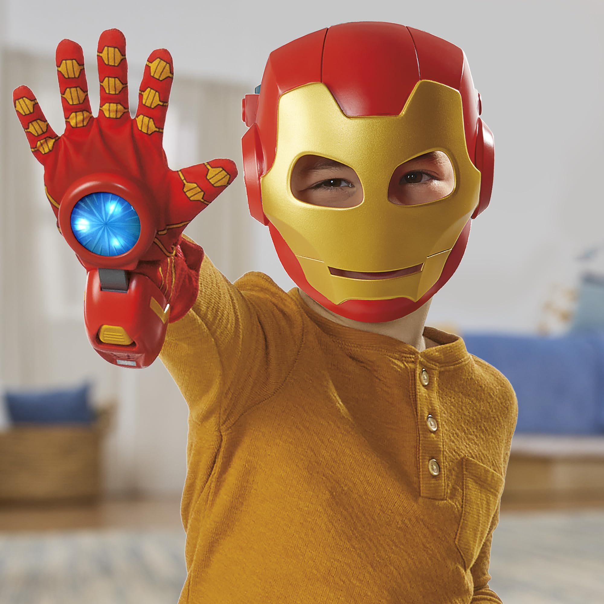 Marvel Marvel Iron Man and His Awesome Friends High-Tech Hero Role Play Set, Iron Man Mask and Electronic Glove, Super Hero Toys for Kids, Ages 3+
