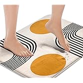 Britimes Boho Mid Century Bath Mat for Bathroom No Silp Abstract Geometric Washable Cover Floor Rug Carpets Floor Mat Bathroom Decorations 16x24 for Kitchen Bedroom