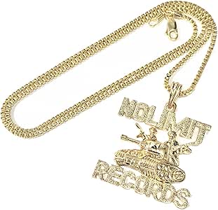 Ciondolo Hip Hop Micro No Limit Records &amp; Pistola Con Catena Scatola