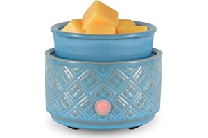 mocosa Wax Melt Warmer for Scented Wax,3-in-1Ceramic Wax Warmer Fragrances Candle Oils, Home Fragrance Wax Burner,Electric Candle Warmer as Gift for Mom Women(Blue)…